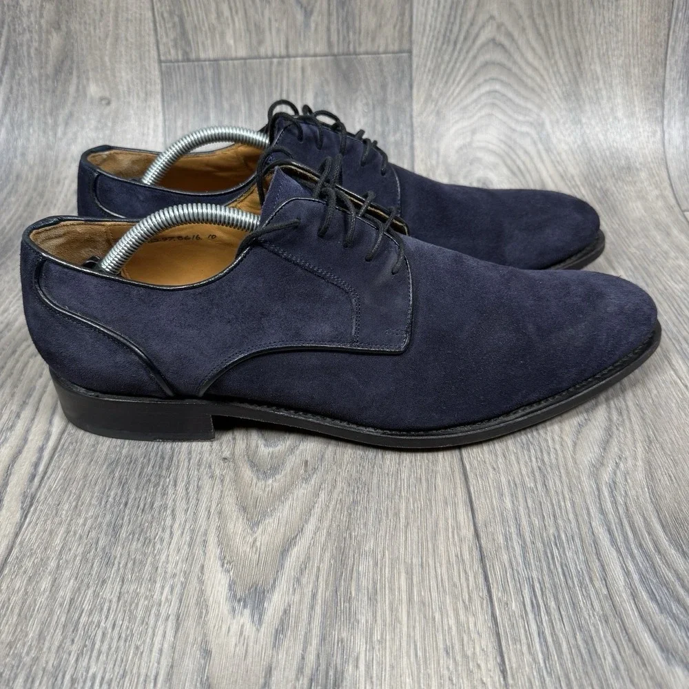 Ugo Vasare Blue Suede men shoes derby Sz 11